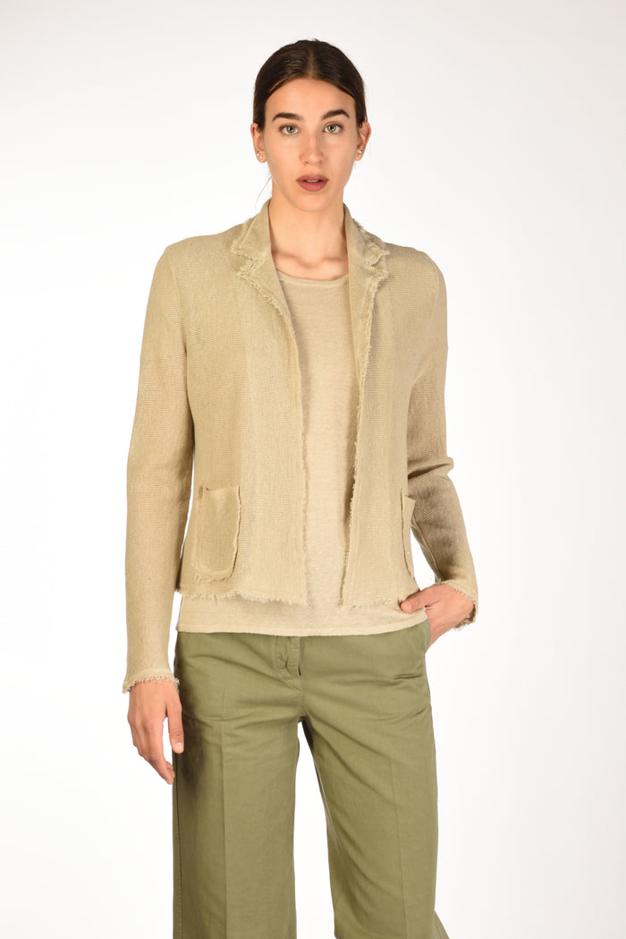 Base Milano Giacca Maglia Beige Donna - 1