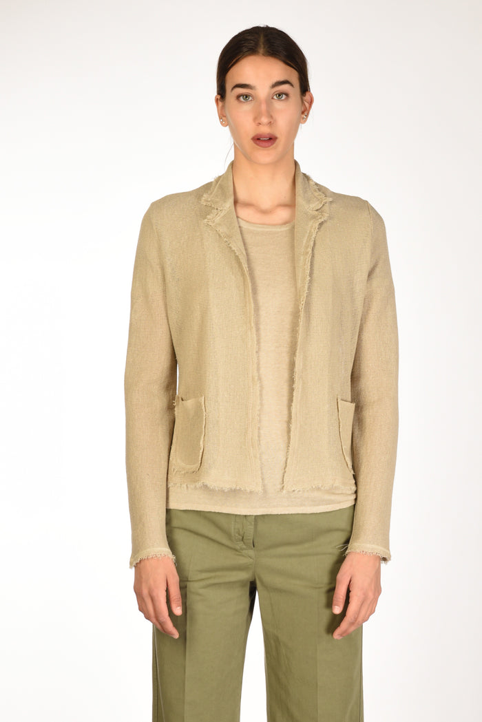 Base Milano Giacca Maglia Beige Donna - 2