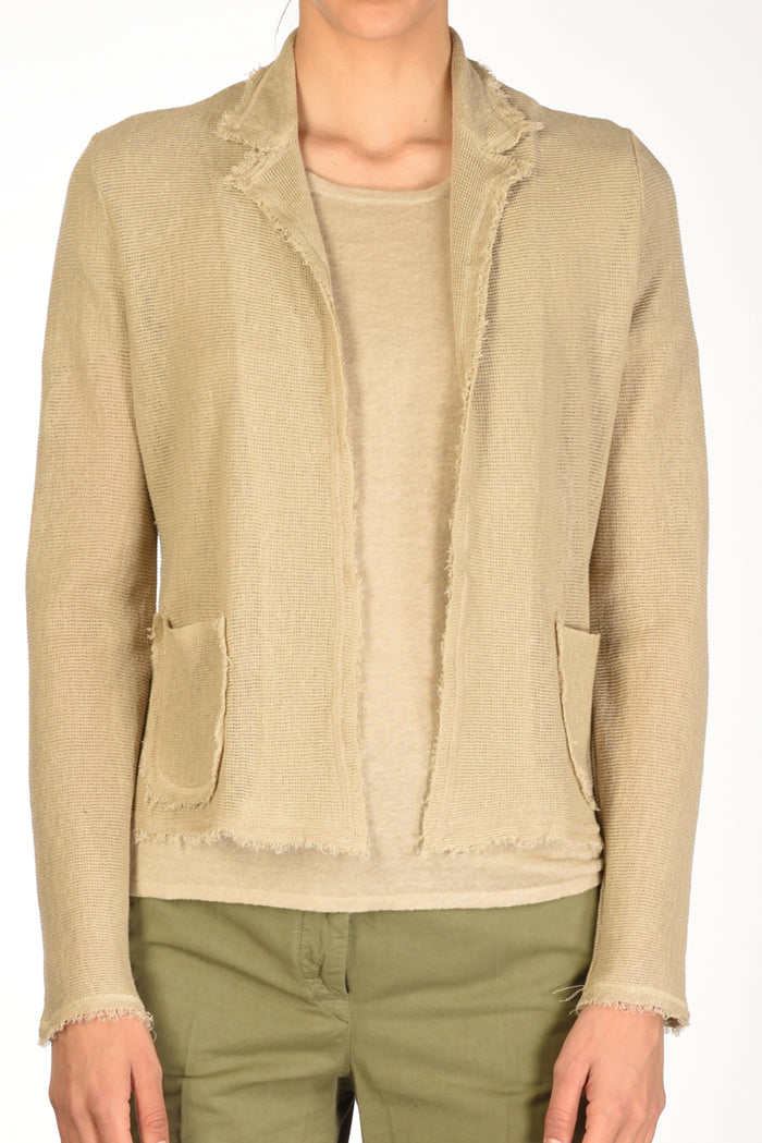Base Milano Giacca Maglia Beige Donna - 3