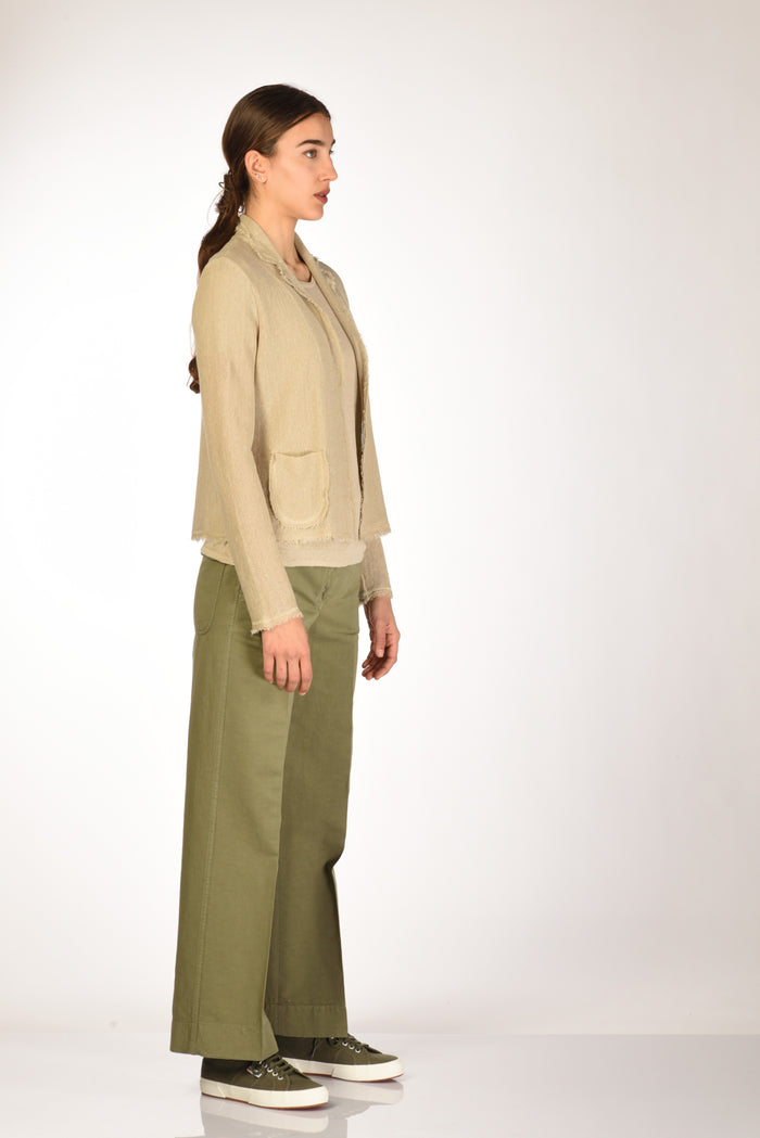 Base Milano Giacca Maglia Beige Donna - 4