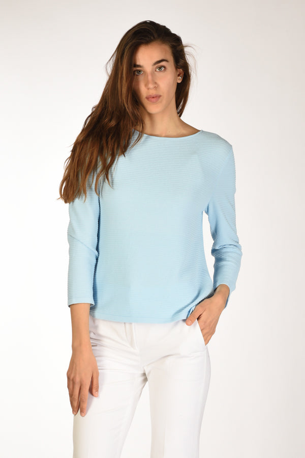 Base Milano Maglia Girocollo Azzurro Donna