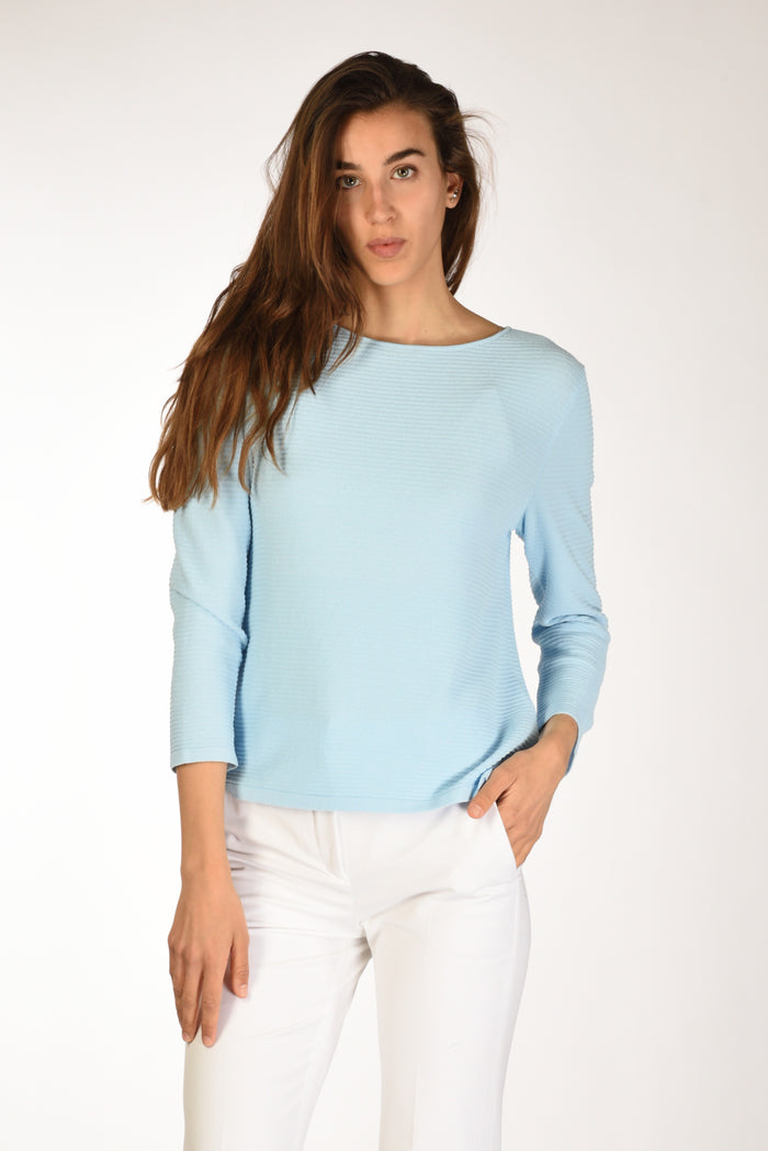Base Milano Maglia Girocollo Azzurro Donna - 1