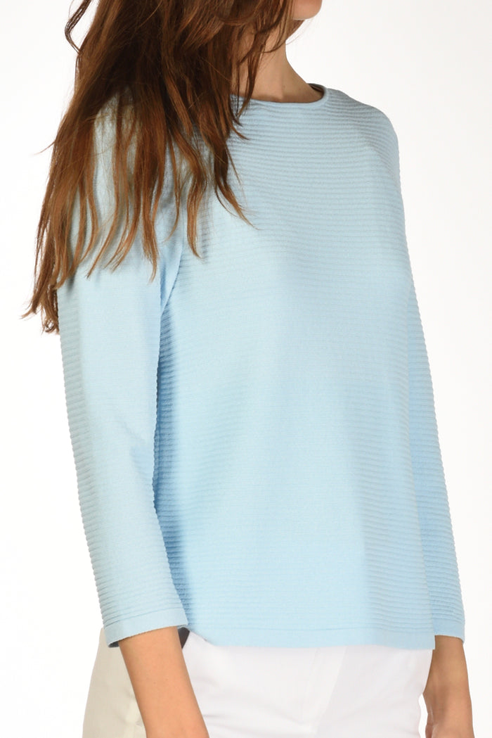 Base Milano Maglia Girocollo Azzurro Donna - 3