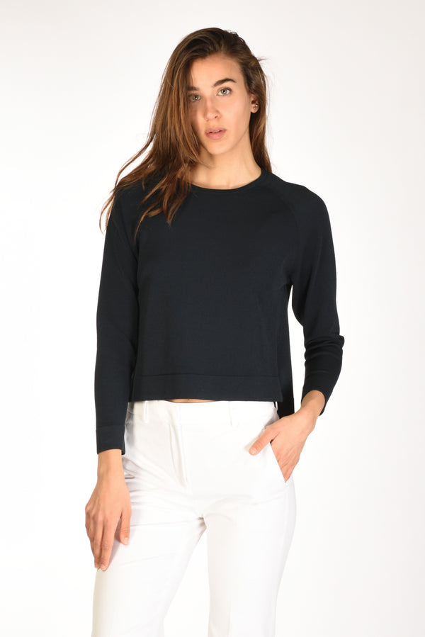 Base Milano Maglia Felpa Blu Donna