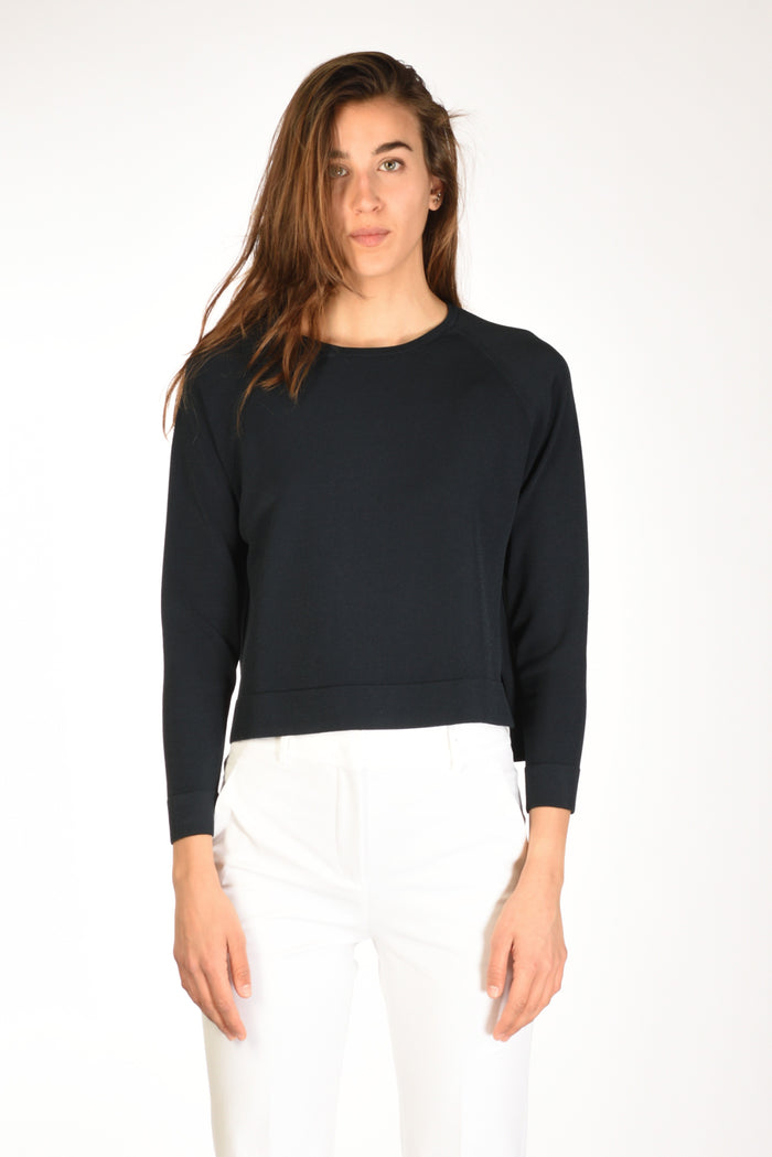 Base Milano Maglia Felpa Blu Donna - 2