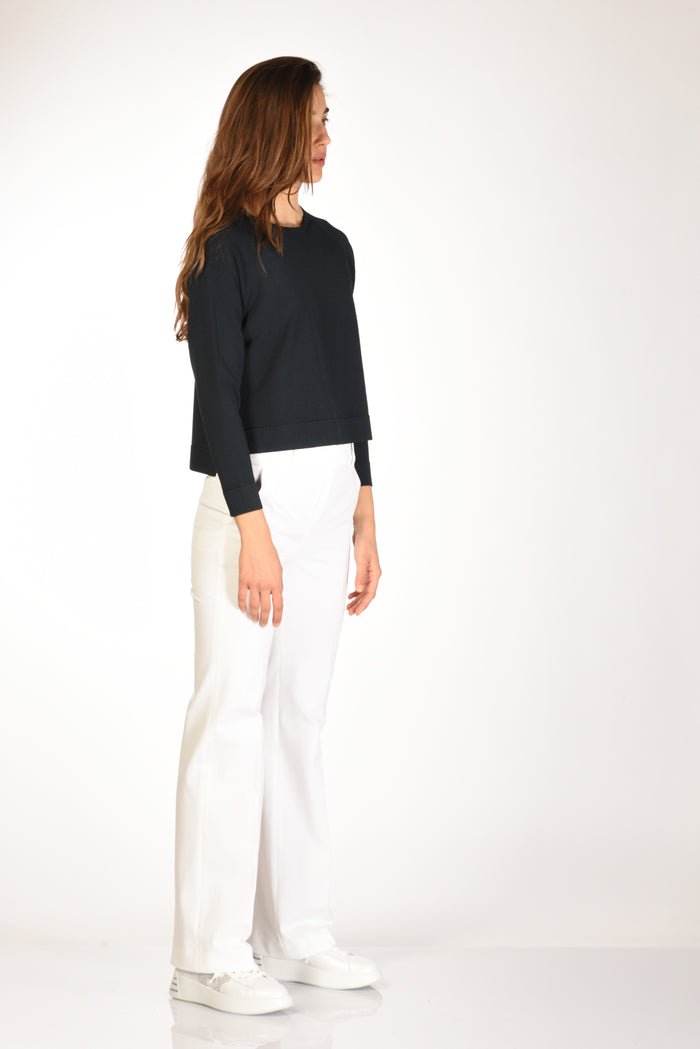 Base Milano Maglia Felpa Blu Donna - 4