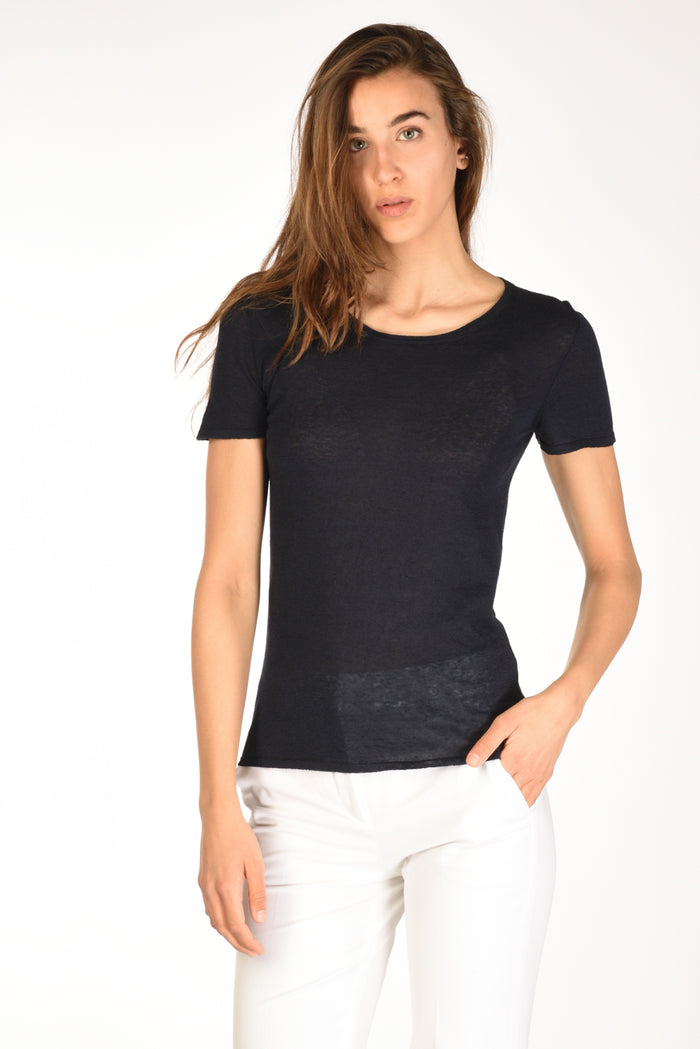 Base Milano Maglia Tshirt Blu Donna - 1