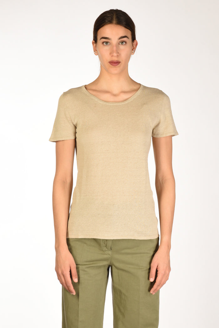 Base Milano Maglia Tshirt Beige Donna - 2