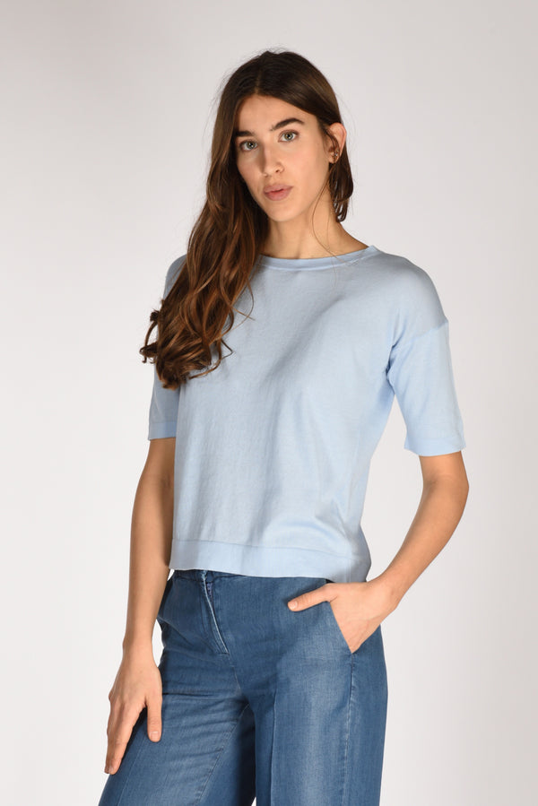 Anne Claire Tshirt Di Maglia Azzurro Donna