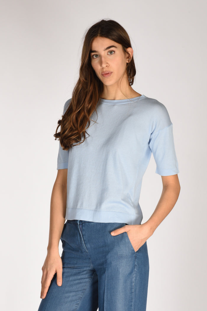 Anne Claire Tshirt Di Maglia Azzurro Donna - 1