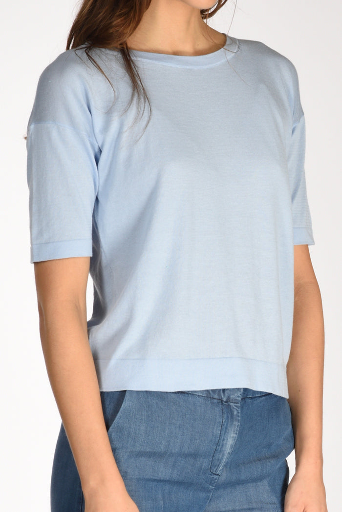 Anne Claire Tshirt Di Maglia Azzurro Donna - 3