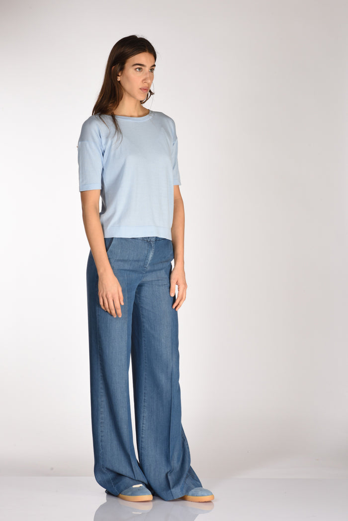 Anne Claire Tshirt Di Maglia Azzurro Donna - 4