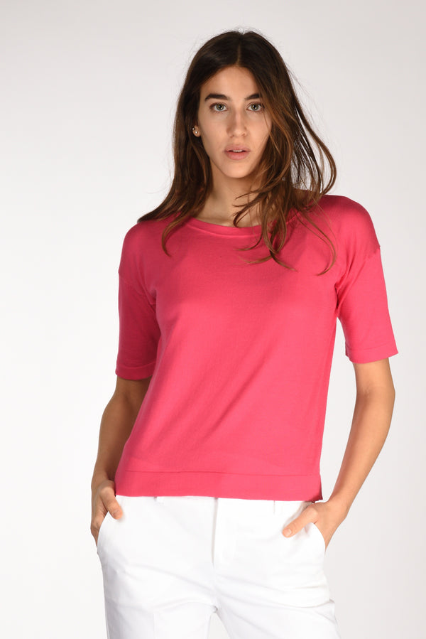 Anne Claire Tshirt Di Maglia Fucsia Donna