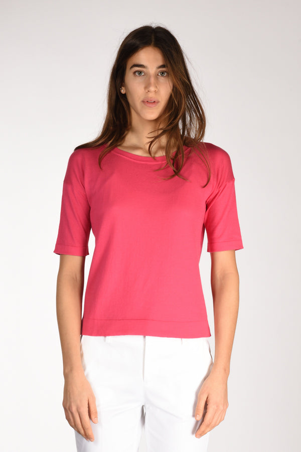 Anne Claire Tshirt Di Maglia Fucsia Donna-2