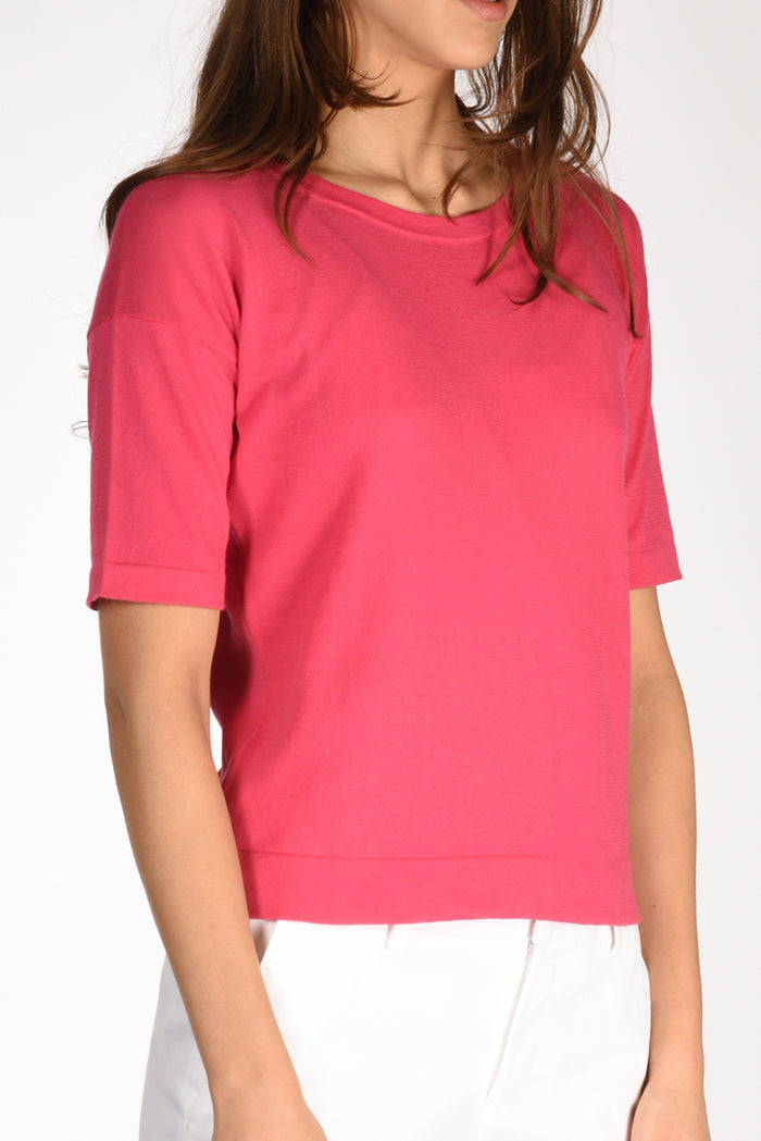 Anne Claire Tshirt Di Maglia Fucsia Donna - 3