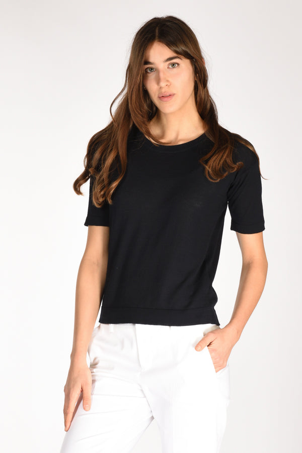 Anne Claire Tshirt Di Maglia Blu Donna