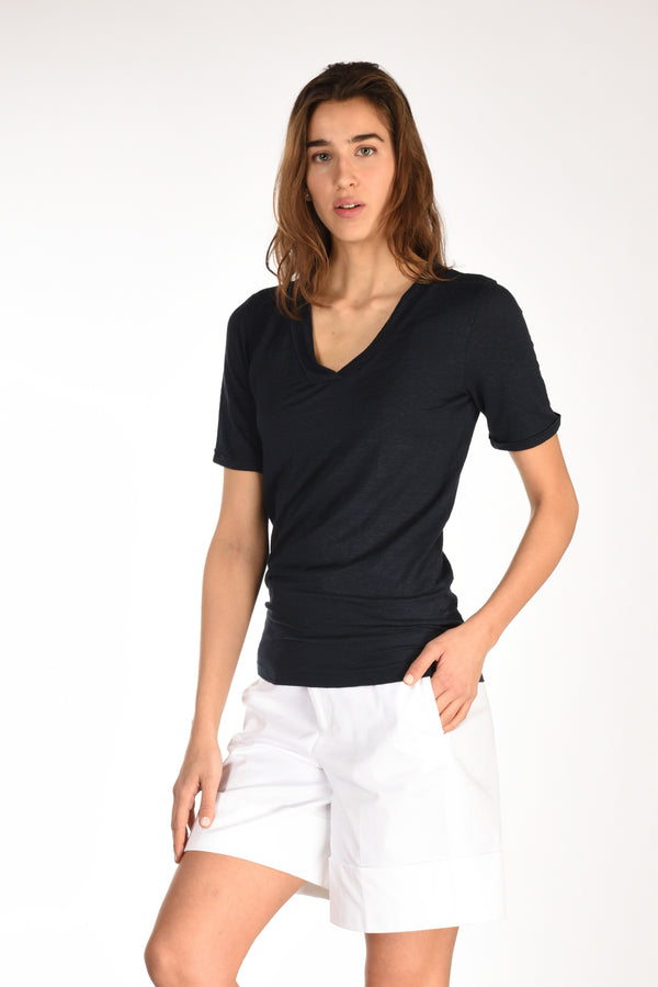 Anne Claire Tshirt Di Maglia Blu Donna