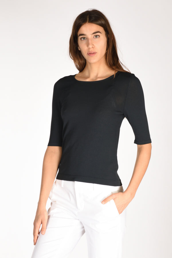 Anne Claire Tshirt Di Maglia Blu Donna