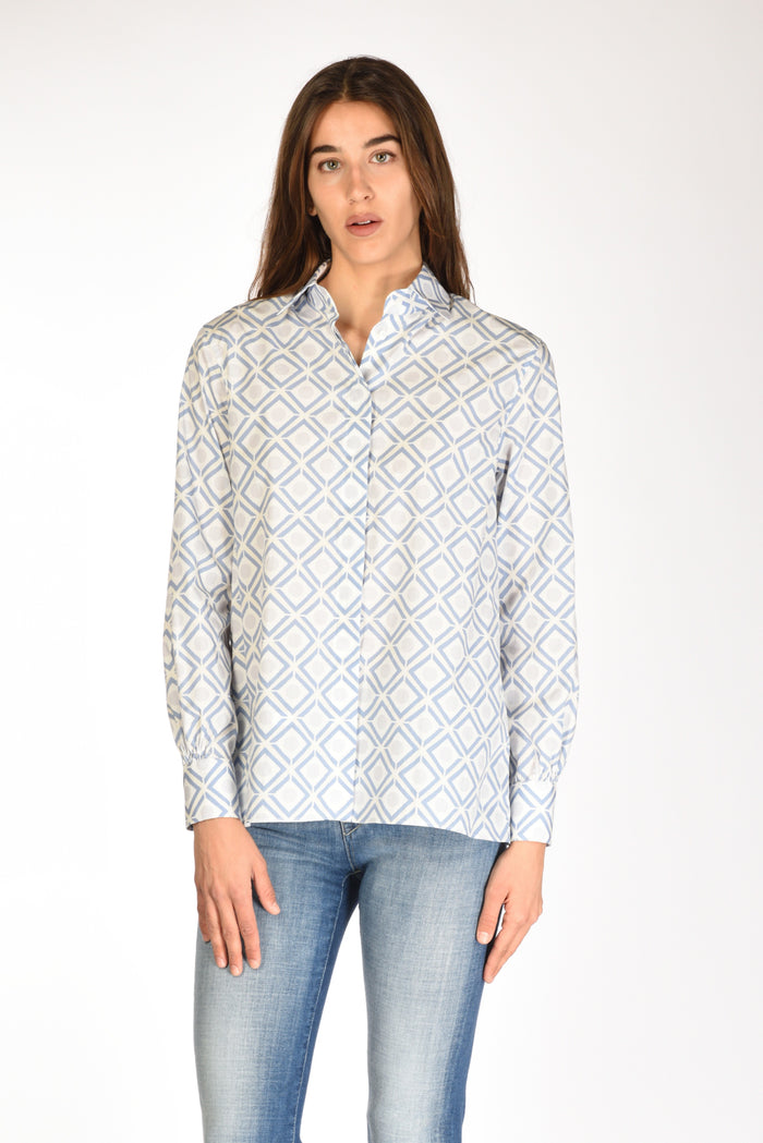 Sarte Pettegole Camicia Stampa Azzurro/bianco Donna - 1