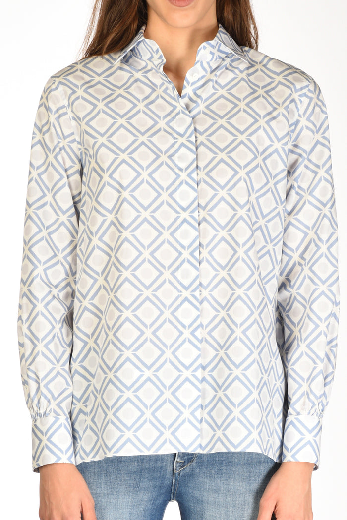 Sarte Pettegole Camicia Stampa Azzurro/bianco Donna - 3