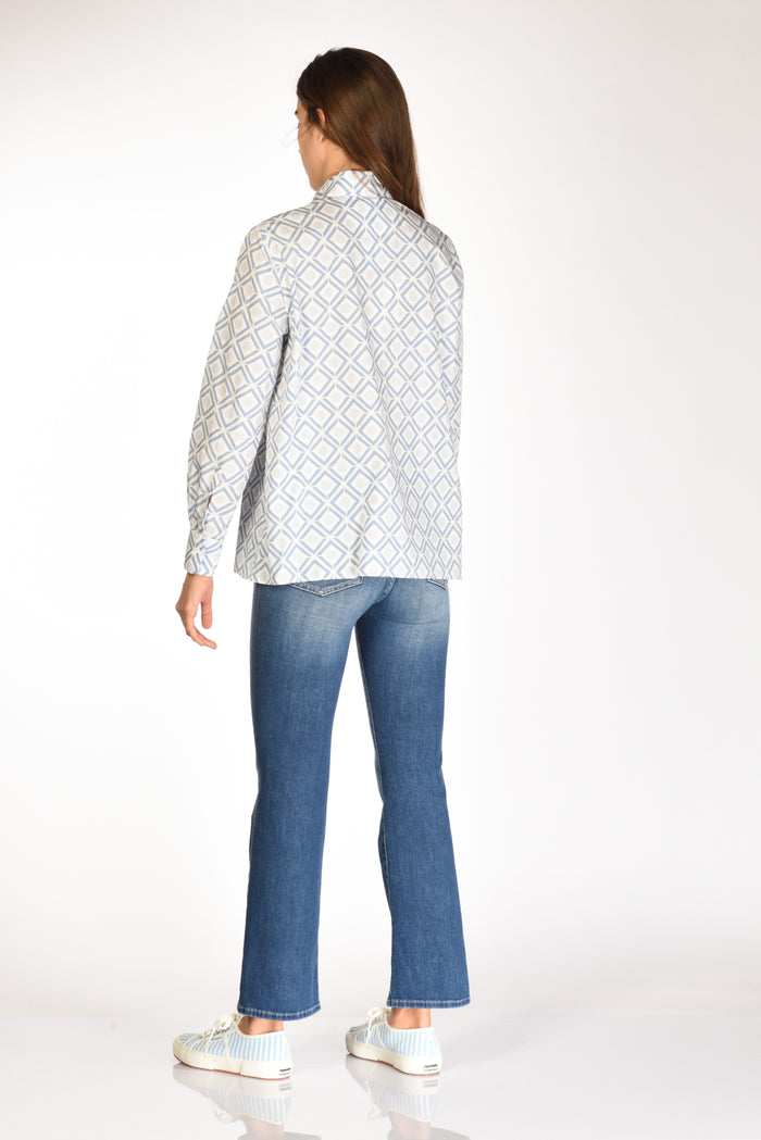 Sarte Pettegole Camicia Stampa Azzurro/bianco Donna - 5