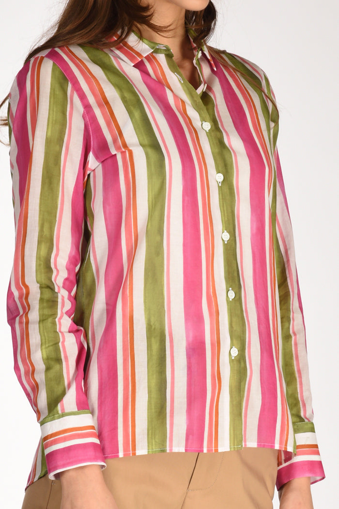 Robert Friedman Camicia Andrea Fucsia/bianco/multicolor Donna - 3