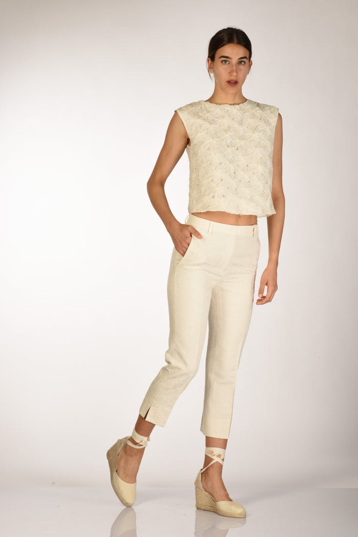 Incotex Slowear Pantalone Cherie Bianco Naturale Donna - 2