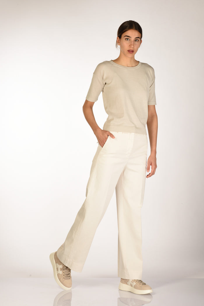Incotex Slowear Pantalone Elys Bianco Naturale Donna - 2