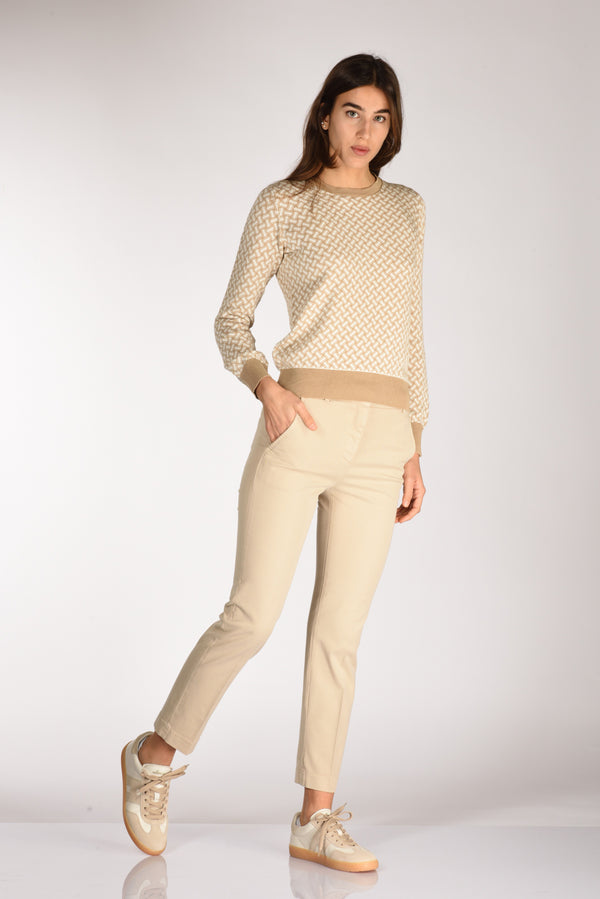 Incotex Slowear Pantalone Leyre Beige Scuro Donna-2