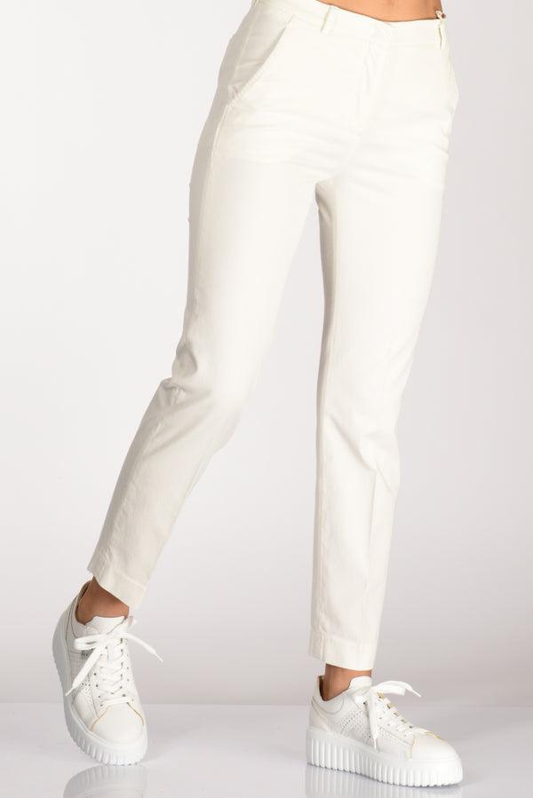 Incotex Slowear Pantalone Leyre Bianco Naturale Donna