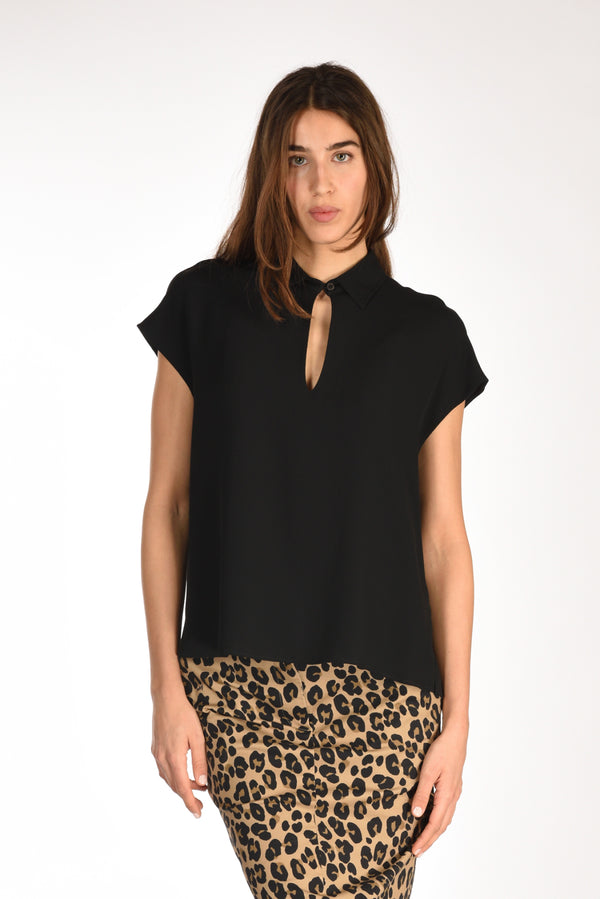 Glanshirt Slowear Camicia Crepe Nero Donna