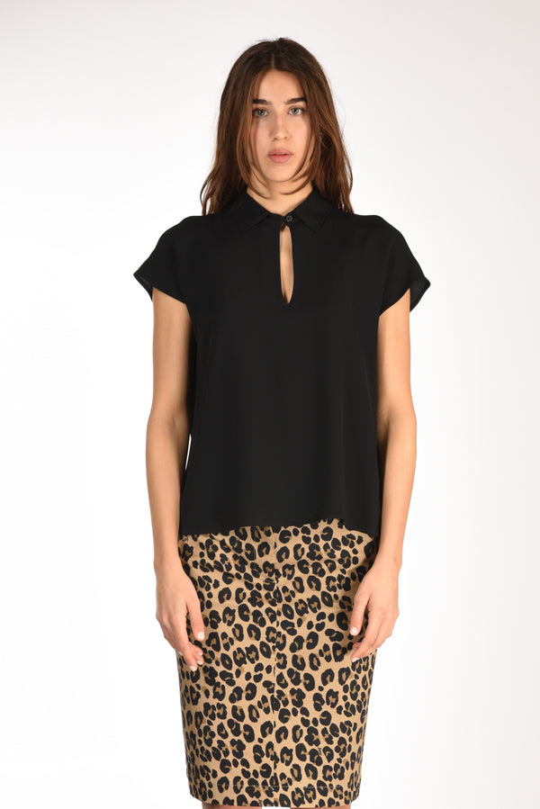 Glanshirt Slowear Camicia Crepe Nero Donna-2