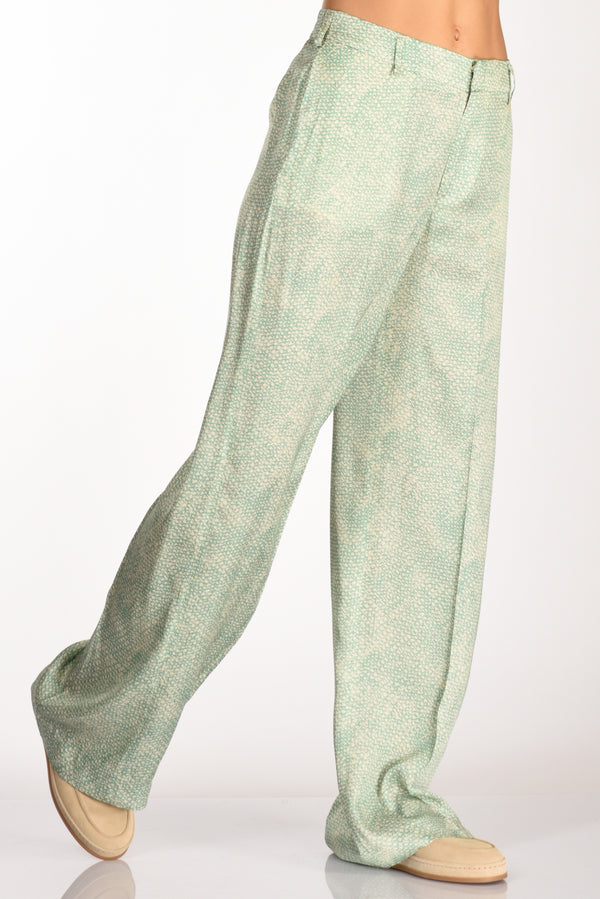 Pt Torino Pantalone L Verde/beige Donna