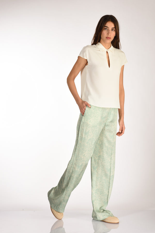 Pt Torino Pantalone L Verde/beige Donna-2