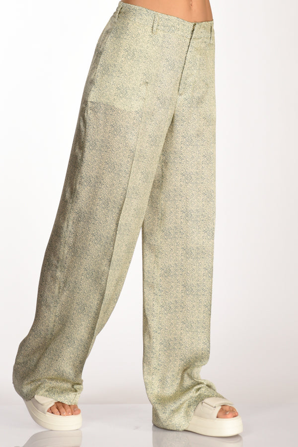 Pt Torino Pantalone L Verde/beige Donna