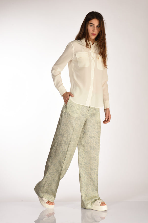 Pt Torino Pantalone L Verde/beige Donna-2