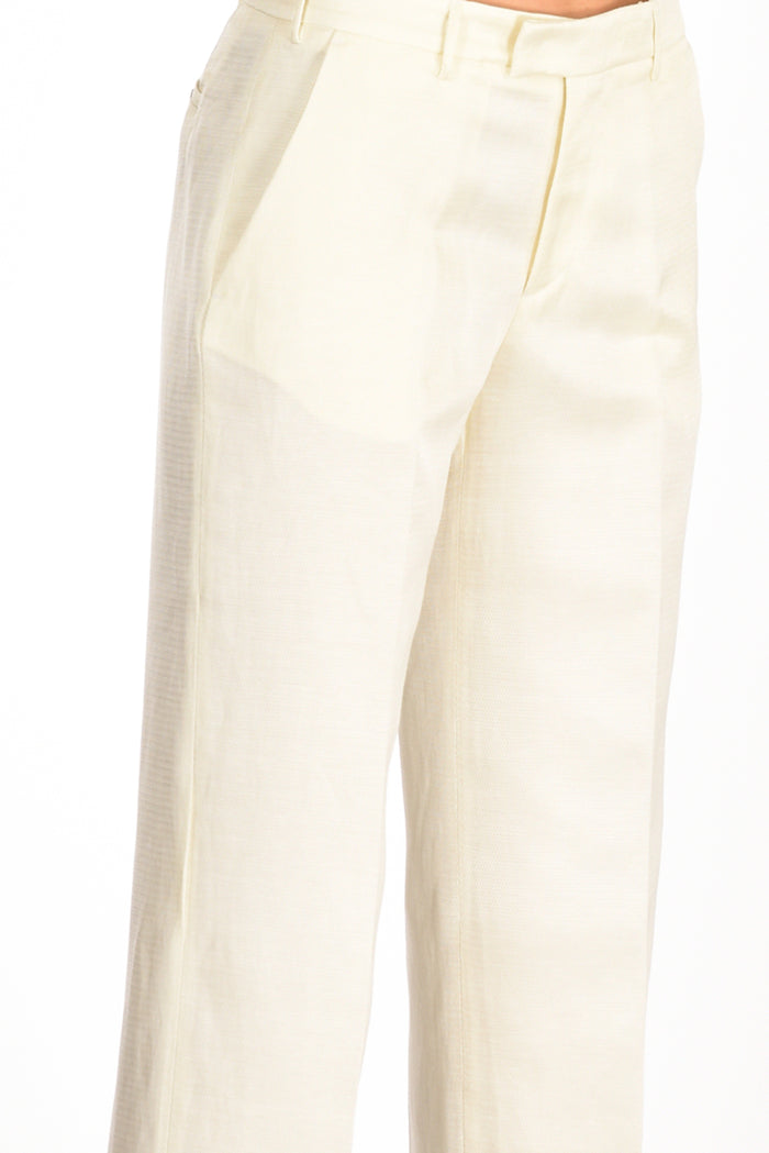 Pt Torino Pantalone Emma Bianco Naturale Donna - 4