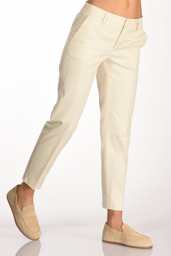 Pt Torino Pantalone New York Bianco Naturale Donna