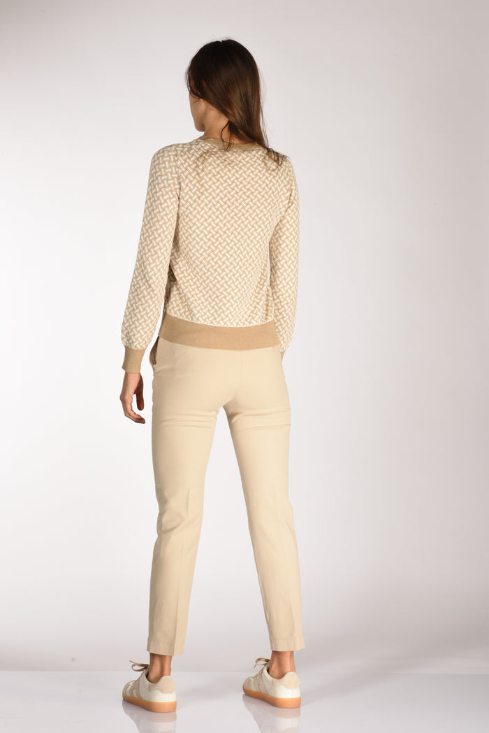 Drumohr Maglia Girocollo Beige/bianco Donna - 5