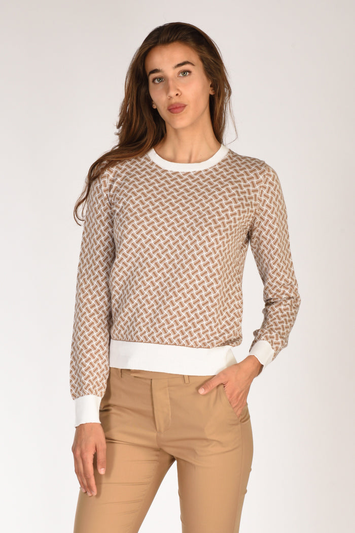 Drumohr Maglia Girocollo Bianco/beige Scuro Donna - 1