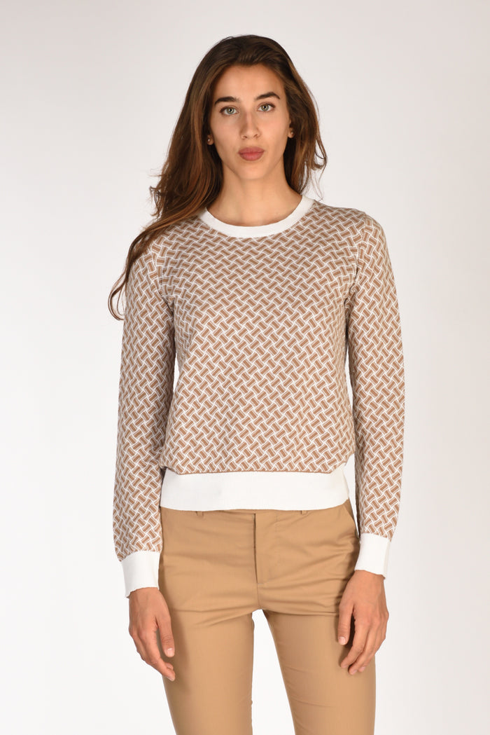 Drumohr Maglia Girocollo Bianco/beige Scuro Donna - 2