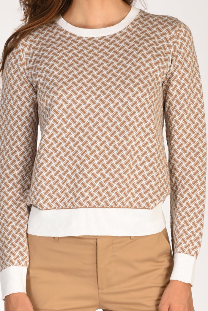 Drumohr Maglia Girocollo Bianco/beige Scuro Donna - 3