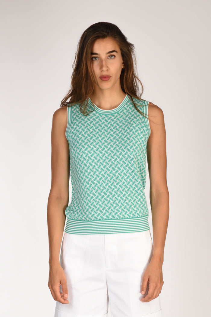 Drumohr Maglia Gilet Bianco/verde Donna - 2