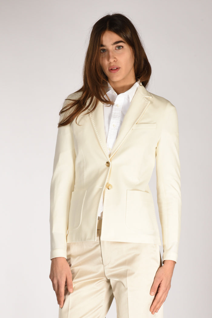 Circolo 1901 Blazer Monopetto Bianco Latte Donna - 1