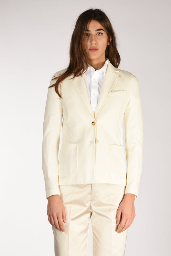 Circolo 1901 Blazer Monopetto Bianco Latte Donna-2