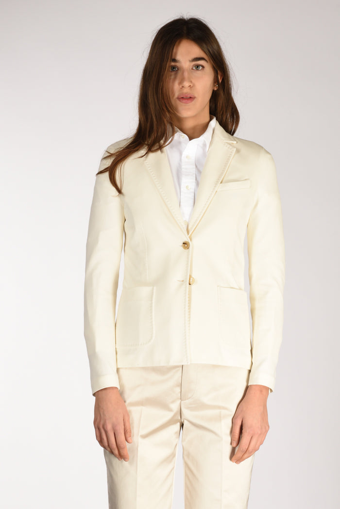 Circolo 1901 Blazer Monopetto Bianco Latte Donna - 2