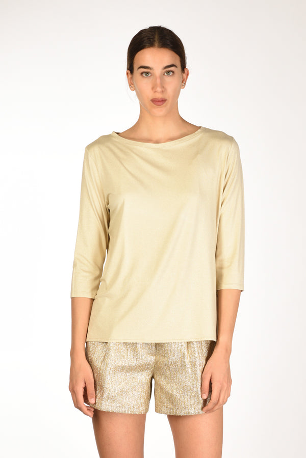 Majestic Filatures Paris Maglia Metalliz Oro Donna-2