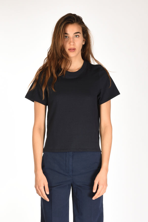 Majestic Filatures Paris Maglia Girocollo Blu Donna-2