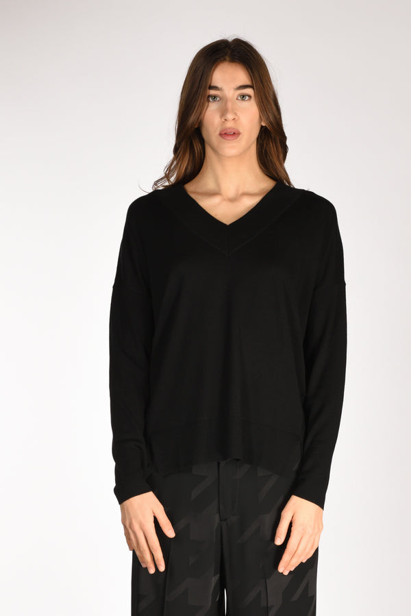 Allude Maglia V Nero Donna-2