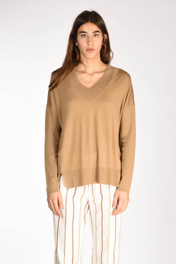 Allude Maglia V Beige Donna-2